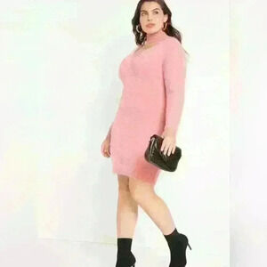 Pink sweater dress